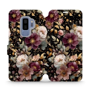 Flipové pouzdro Mobiwear - Samsung Galaxy S9 Plus - V169S Zlatavé kvítky