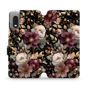 Flipové pouzdro Mobiwear - Samsung Galaxy Xcover PRO - V169S Zlatavé kvítky