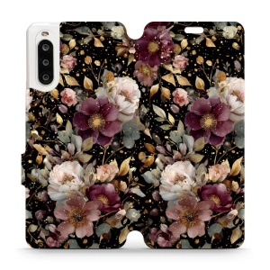 Flipové pouzdro Mobiwear - Sony Xperia 10 II - V169S Zlatavé kvítky