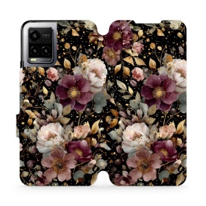 Flipové pouzdro Mobiwear - Vivo Y21S - V169S Zlatavé kvítky