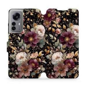 Flipové pouzdro Mobiwear - Xiaomi 12 / 12X - V169S Zlatavé kvítky