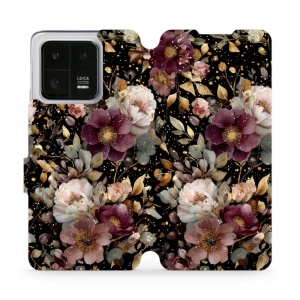 Flipové pouzdro Mobiwear - Xiaomi 13 Pro - V169S Zlatavé kvítky