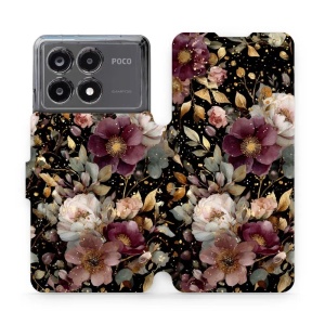 Flipové pouzdro Mobiwear - Xiaomi POCO X6 Pro - V169S Zlatavé kvítky