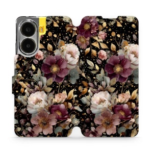 Flipové pouzdro Mobiwear - Xiaomi POCO X7 Pro - V169S Zlatavé kvítky