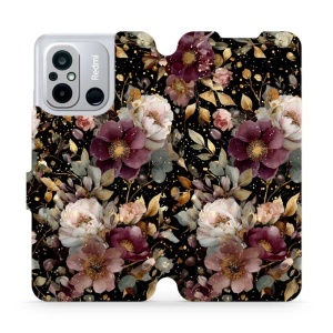 Flipové pouzdro Mobiwear - Xiaomi Redmi 12C - V169S Zlatavé kvítky
