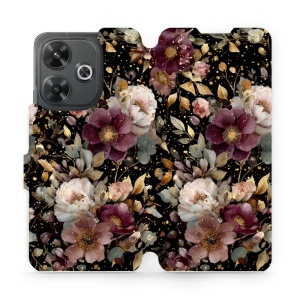 Flipové pouzdro Mobiwear - Xiaomi Redmi 13 - V169S Zlatavé kvítky