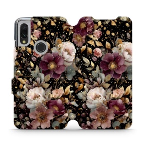 Flipové pouzdro Mobiwear - Xiaomi Redmi 7 - V169S Zlatavé kvítky