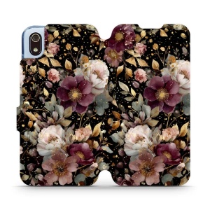 Flipové pouzdro Mobiwear - Xiaomi Redmi 7A - V169S Zlatavé kvítky