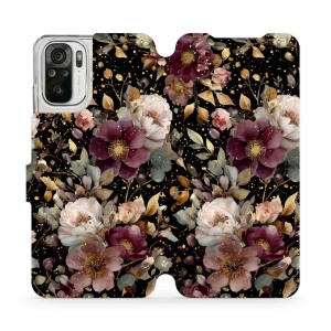 Flipové pouzdro Mobiwear - Xiaomi Redmi Note 10 / 10S - V169S Zlatavé kvítky