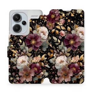 Flipové pouzdro Mobiwear - Xiaomi Redmi Note 13 Pro Plus - V169S Zlatavé kvítky