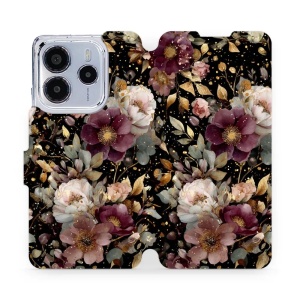 Flipové pouzdro Mobiwear - Xiaomi Redmi Note 14 5G - V169S Zlatavé kvítky