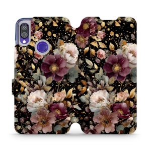 Flipové pouzdro Mobiwear - Xiaomi Redmi Note 7 - V169S Zlatavé kvítky