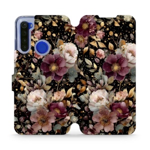Flipové pouzdro Mobiwear - Xiaomi Redmi Note 8T - V169S Zlatavé kvítky
