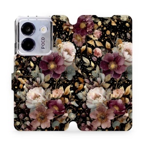 Flipové pouzdro Mobiwear - Xiaomi POCO M7 Pro 5G - V169S Zlatavé kvítky