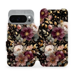 Flipové pouzdro Mobiwear - Google Pixel 10 Pro - V169S Zlatavé kvítky