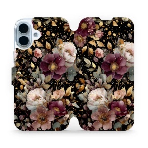Flipové pouzdro Mobiwear - Apple iPhone 17 - V169S Zlatavé kvítky