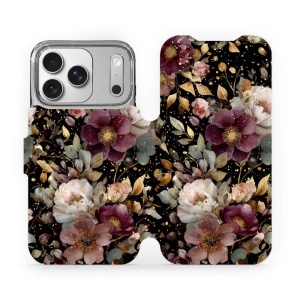 Flipové pouzdro Mobiwear - Apple iPhone 17 Pro - V169S Zlatavé kvítky