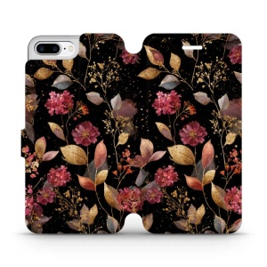 Flipové pouzdro Mobiwear - Apple iPhone 7 Plus / 8 Plus - V171S Zlatavé lístky a květy