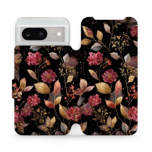 Flipové pouzdro Mobiwear - Google Pixel 8 - V171S Zlatavé lístky a květy