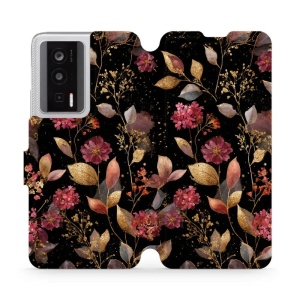 Flipové pouzdro Mobiwear - Xiaomi POCO F5 Pro - V171S Zlatavé lístky a květy