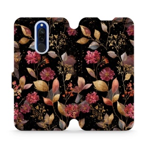 Flipové pouzdro Mobiwear - Xiaomi Redmi 8 - V171S Zlatavé lístky a květy