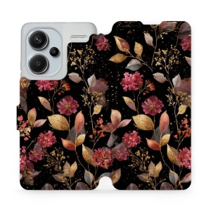 Flipové pouzdro Mobiwear - Xiaomi Redmi Note 13 Pro Plus - V171S Zlatavé lístky a květy