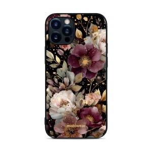 Lesklý kryt Mobiwear Glossy - Apple iPhone 12 Pro - G169G Zlatavé kvítky