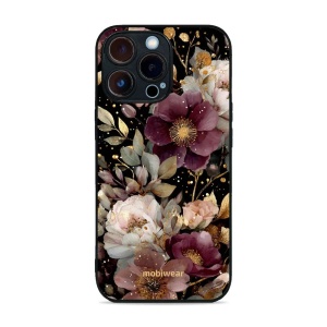 Lesklý kryt Mobiwear Glossy - Apple iPhone 13 Pro - G169G Zlatavé kvítky