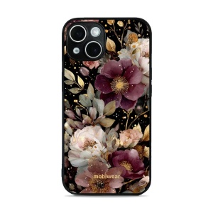 Lesklý kryt Mobiwear Glossy - Apple iPhone 14 - G169G Zlatavé kvítky