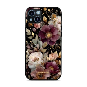 Lesklý kryt Mobiwear Glossy - Apple iPhone 14 Plus - G169G Zlatavé kvítky