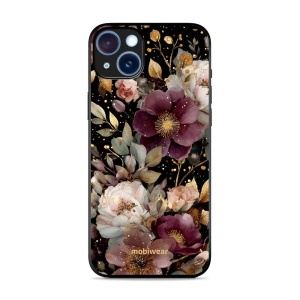 Lesklý kryt Mobiwear Glossy - Apple iPhone 15 Plus - G169G Zlatavé kvítky