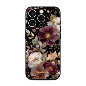 Lesklý kryt Mobiwear Glossy - Apple iPhone 15 Pro - G169G Zlatavé kvítky