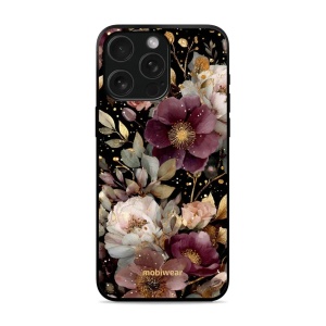 Lesklý kryt Mobiwear Glossy - Apple iPhone 15 Pro Max - G169G Zlatavé kvítky