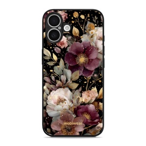 Lesklý kryt Mobiwear Glossy - Apple iPhone 16 Plus - G169G Zlatavé kvítky