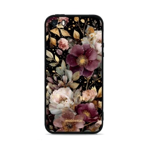 Lesklý kryt Mobiwear Glossy - Apple iPhone 5 / 5S / SE - G169G Zlatavé kvítky