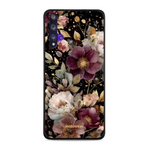Lesklý kryt Mobiwear Glossy - Huawei Nova 5T - G169G Zlatavé kvítky