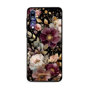Lesklý kryt Mobiwear Glossy - Huawei P20 Pro - G169G Zlatavé kvítky