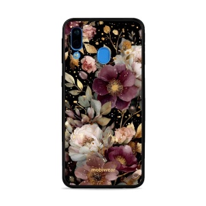 Lesklý kryt Mobiwear Glossy - Samsung Galaxy A40 - G169G Zlatavé kvítky
