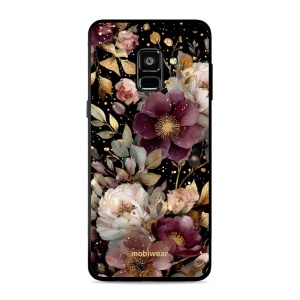 Lesklý kryt Mobiwear Glossy - Samsung Galaxy A8 (2018) - G169G Zlatavé kvítky