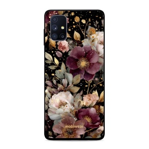 Lesklý kryt Mobiwear Glossy - Samsung Galaxy M51 - G169G Zlatavé kvítky