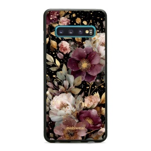 Lesklý kryt Mobiwear Glossy - Samsung Galaxy S10 - G169G Zlatavé kvítky