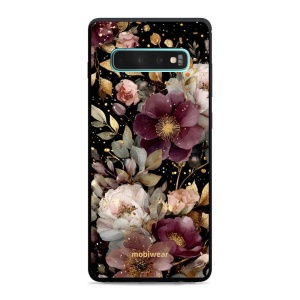 Lesklý kryt Mobiwear Glossy - Samsung Galaxy S10 Plus - G169G Zlatavé kvítky