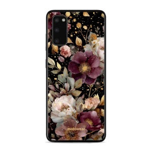 Lesklý kryt Mobiwear Glossy - Samsung Galaxy S20 - G169G Zlatavé kvítky