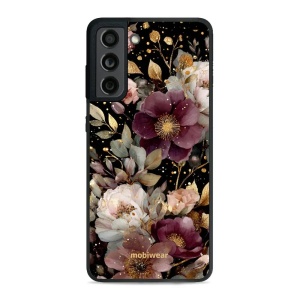 Lesklý kryt Mobiwear Glossy - Samsung Galaxy S21 FE - G169G Zlatavé kvítky