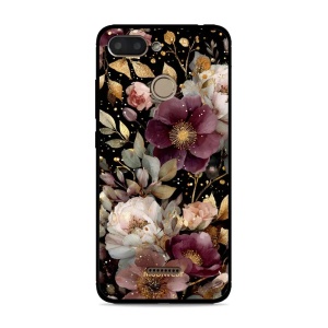 Lesklý kryt Mobiwear Glossy - Xiaomi Redmi 6 - G169G Zlatavé kvítky