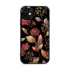 Lesklý kryt Mobiwear Glossy - Apple iPhone 11 - G171G Zlatavé lístky a květy