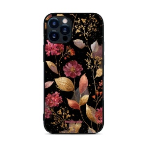 Lesklý kryt Mobiwear Glossy - Apple iPhone 12 Pro - G171G Zlatavé lístky a květy