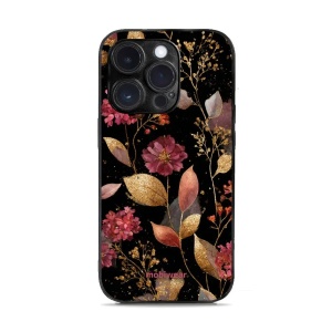 Lesklý kryt Mobiwear Glossy - Apple iPhone 14 Pro - G171G Zlatavé lístky a květy