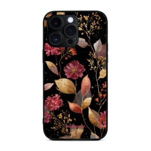 Lesklý kryt Mobiwear Glossy - Apple iPhone 14 Pro Max - G171G Zlatavé lístky a květy