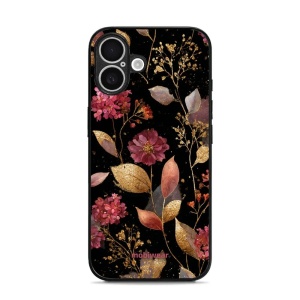 Lesklý kryt Mobiwear Glossy - Apple iPhone 16 - G171G Zlatavé lístky a květy
